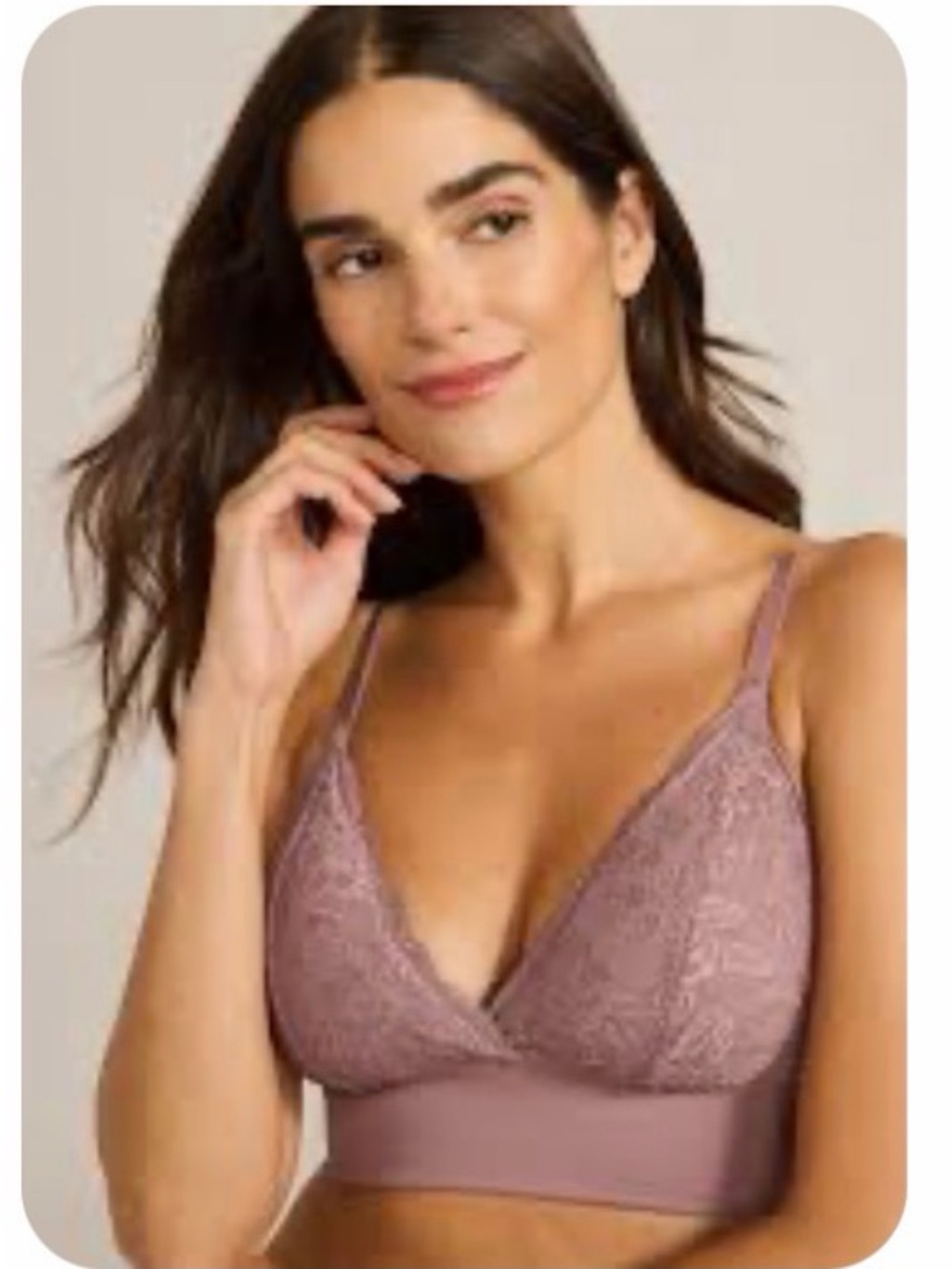 Lace Bralette with Wide Support Band in Dusty Mauve, Black, Green and Pink